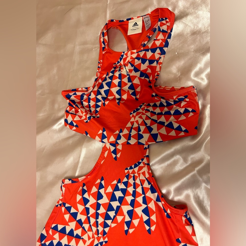 Adidas Red Geometric Maxi Dress - Picture 6 of 8